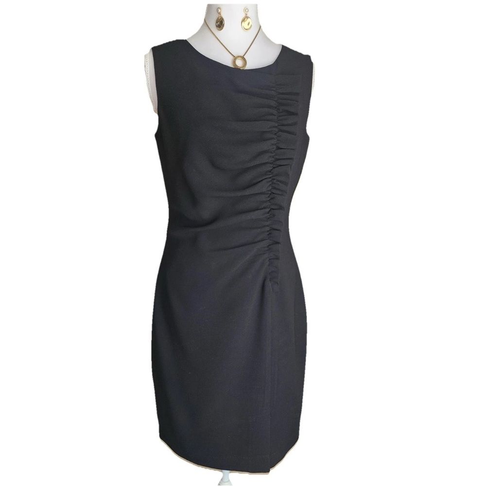 Calvin Klein Black Ruched Sheath Dress – Size 4